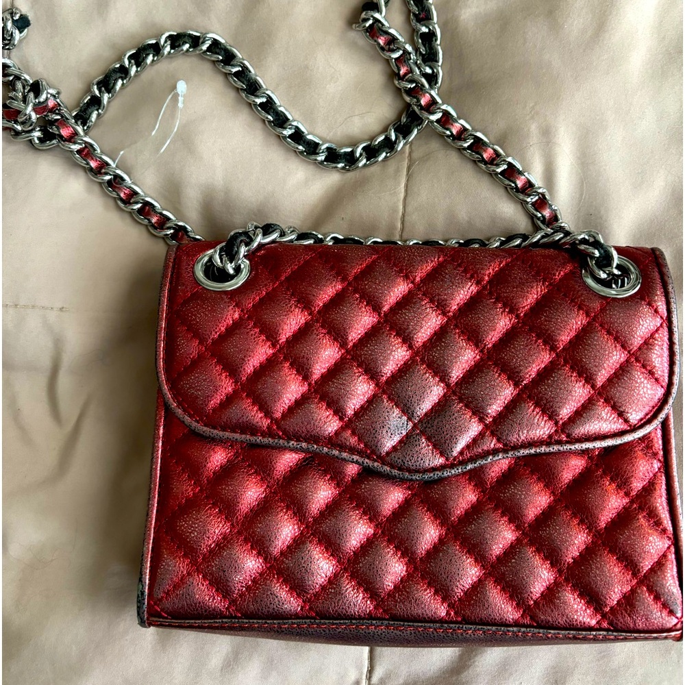 Vintage Rebecca Minkoff red metallic purse with chain strap.‎